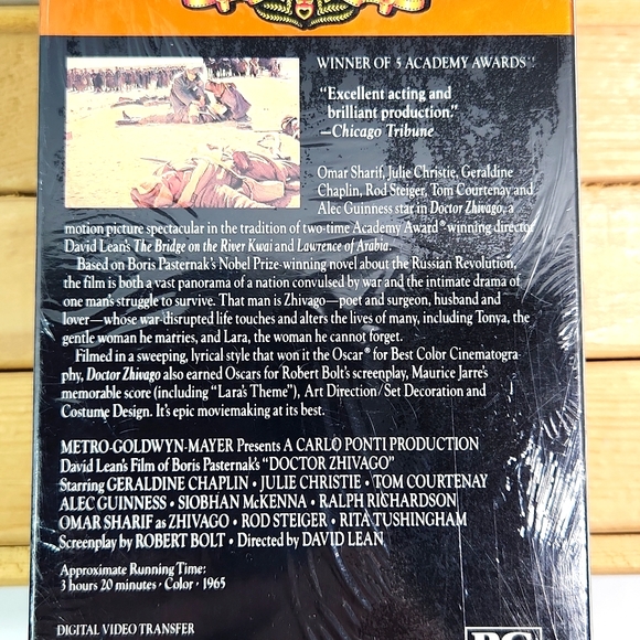 VHS Deluxe Double Tape Set DOCTOR ZHIVAGO [1988] Factory Seal - Picture 6 of 7